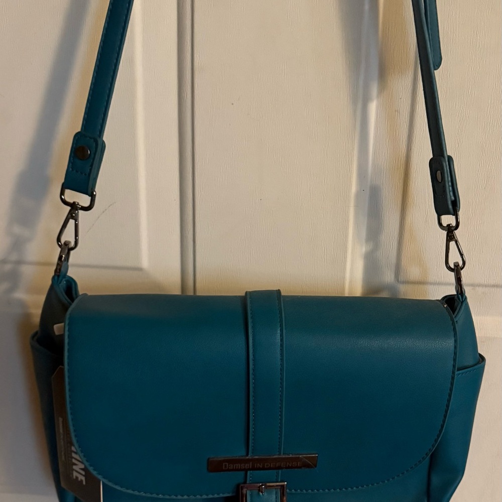 Damsel In Defense Conceal Carry Teal Crossbody Bag